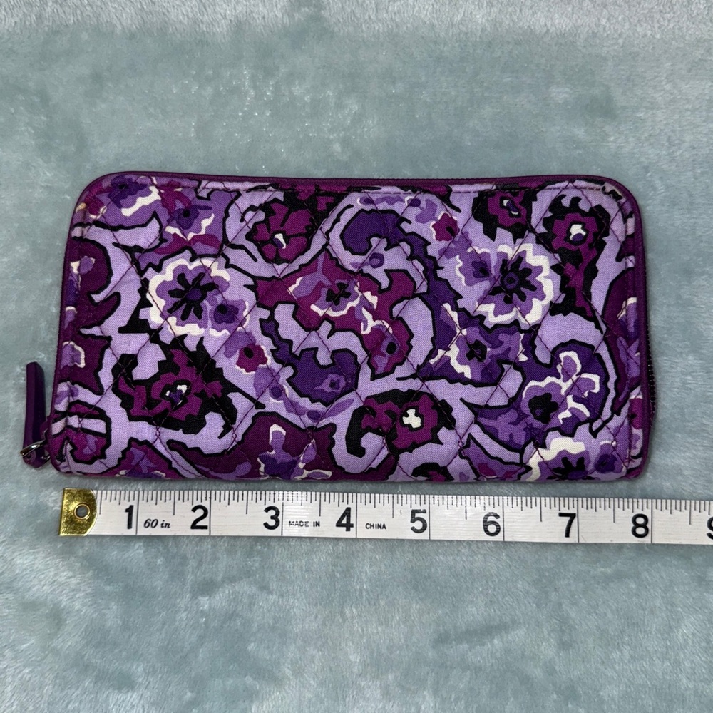 Vera Bradley Purple Floral Zip Wallet - Picture 10 of 11